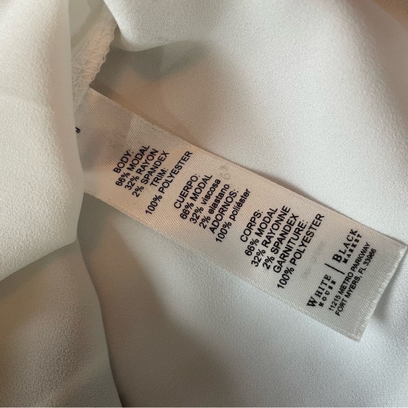 White House Black Market Size L - Black White Mock Neck Tank Stretch Modal Blend - Picture 7 of 7